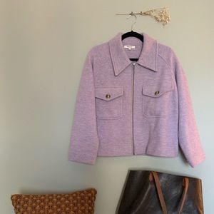 Madewell wool cropped coat - lavender- sz S